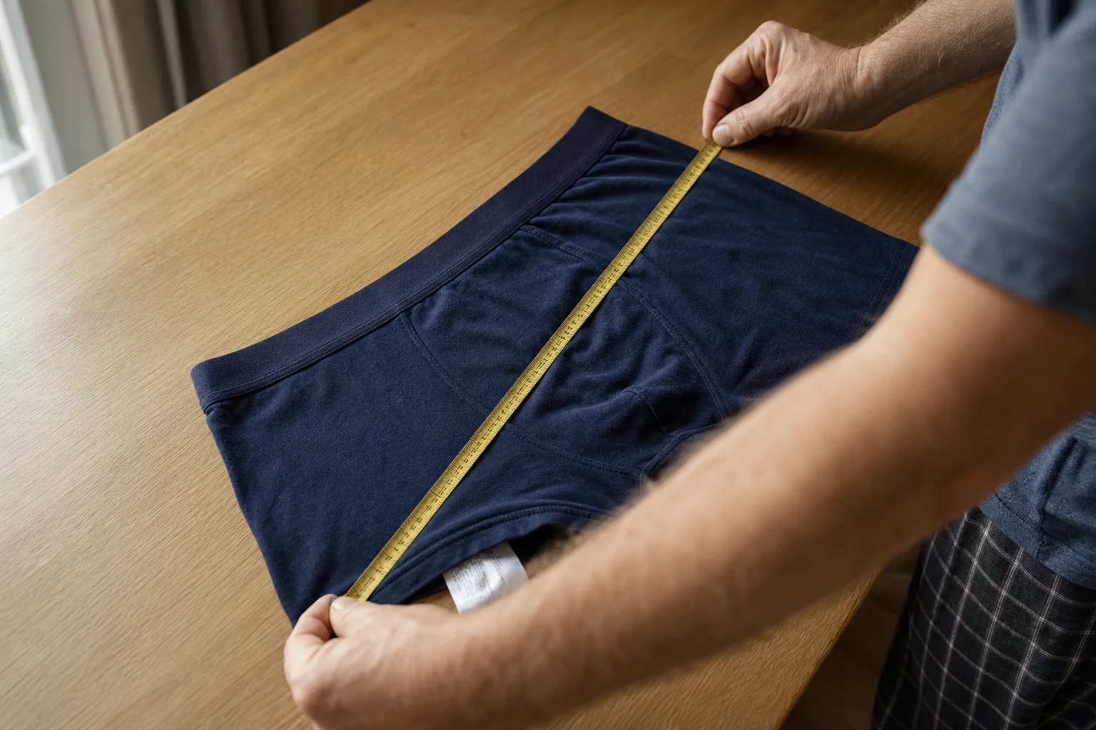 Benlängd mäts på boxerkalsonger