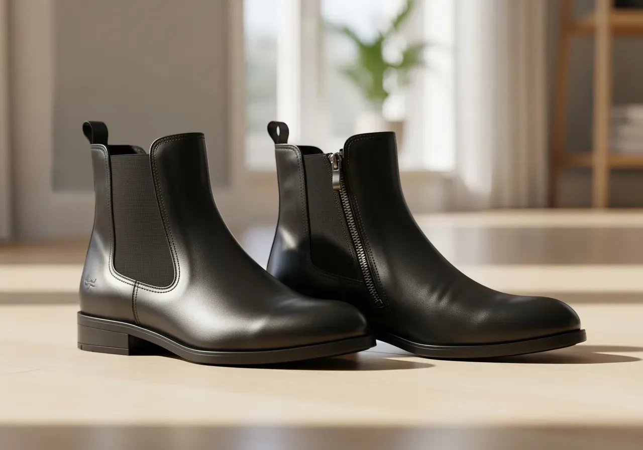 COOBER läderjodhpurs med resår eller dragkedja