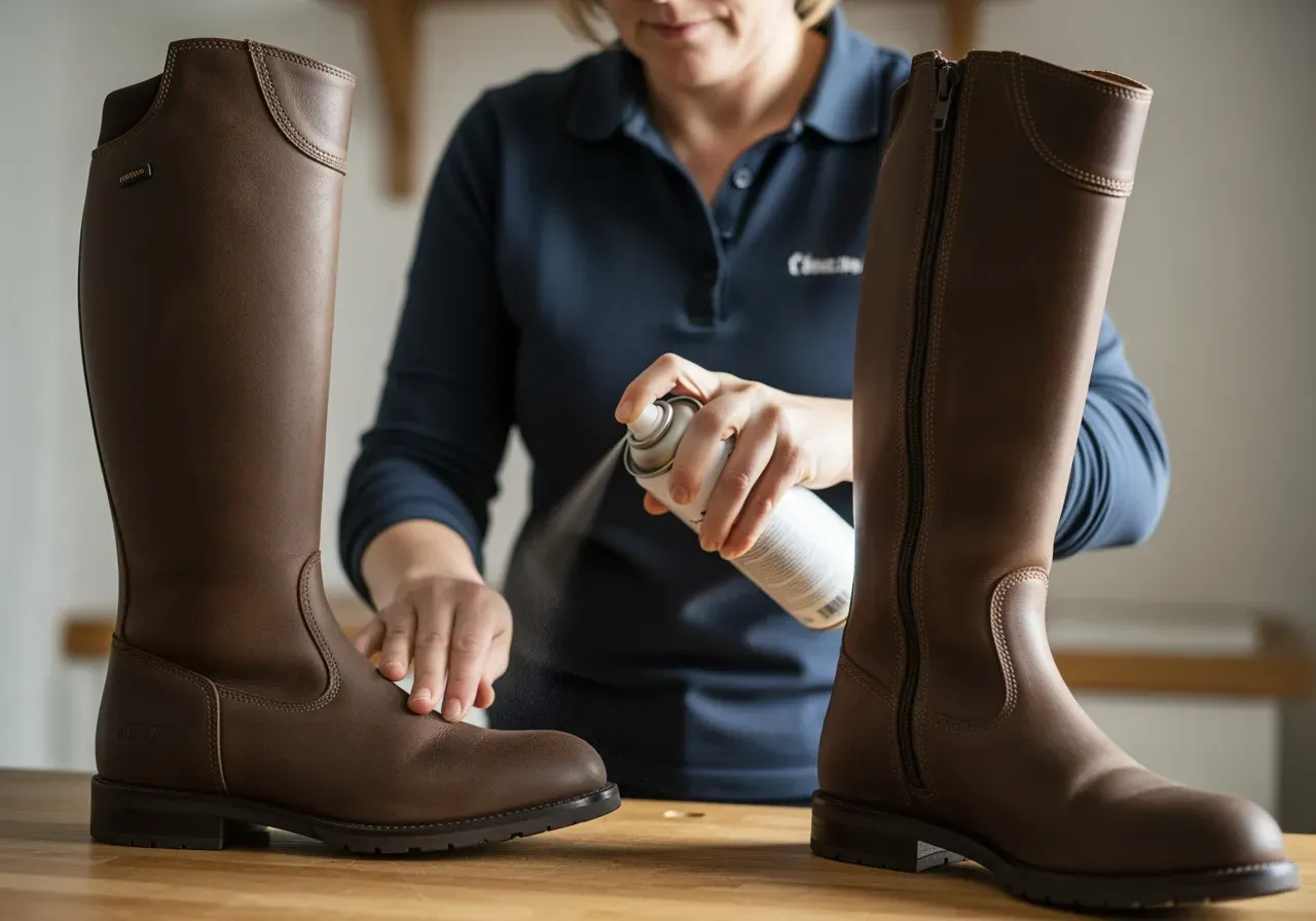 Impregnering av bruna nubuckjodhpurs