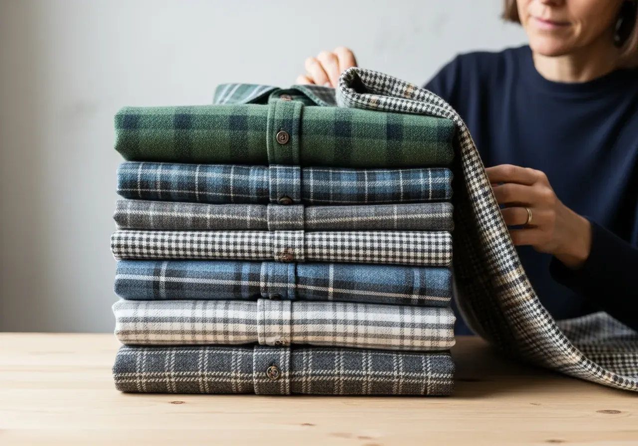 Flanellskjortor material och väv