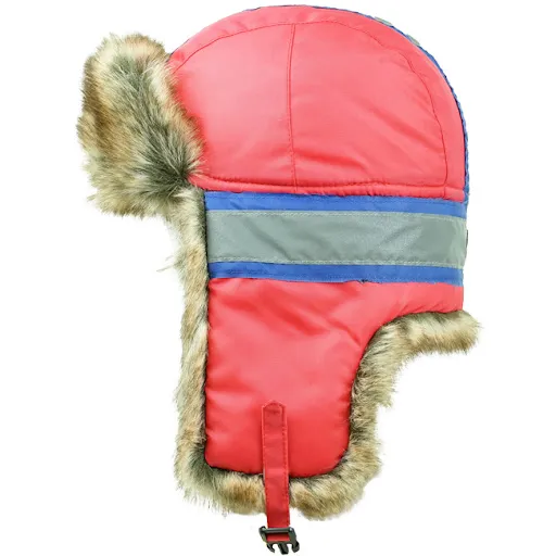 Pälsmössa röd/reflex| barn/junior