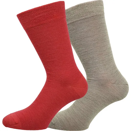 Liner ull | 2-pack Röd/Beige