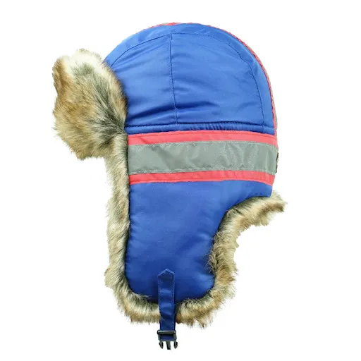 Pälsmössa blå/reflex| barn/junior