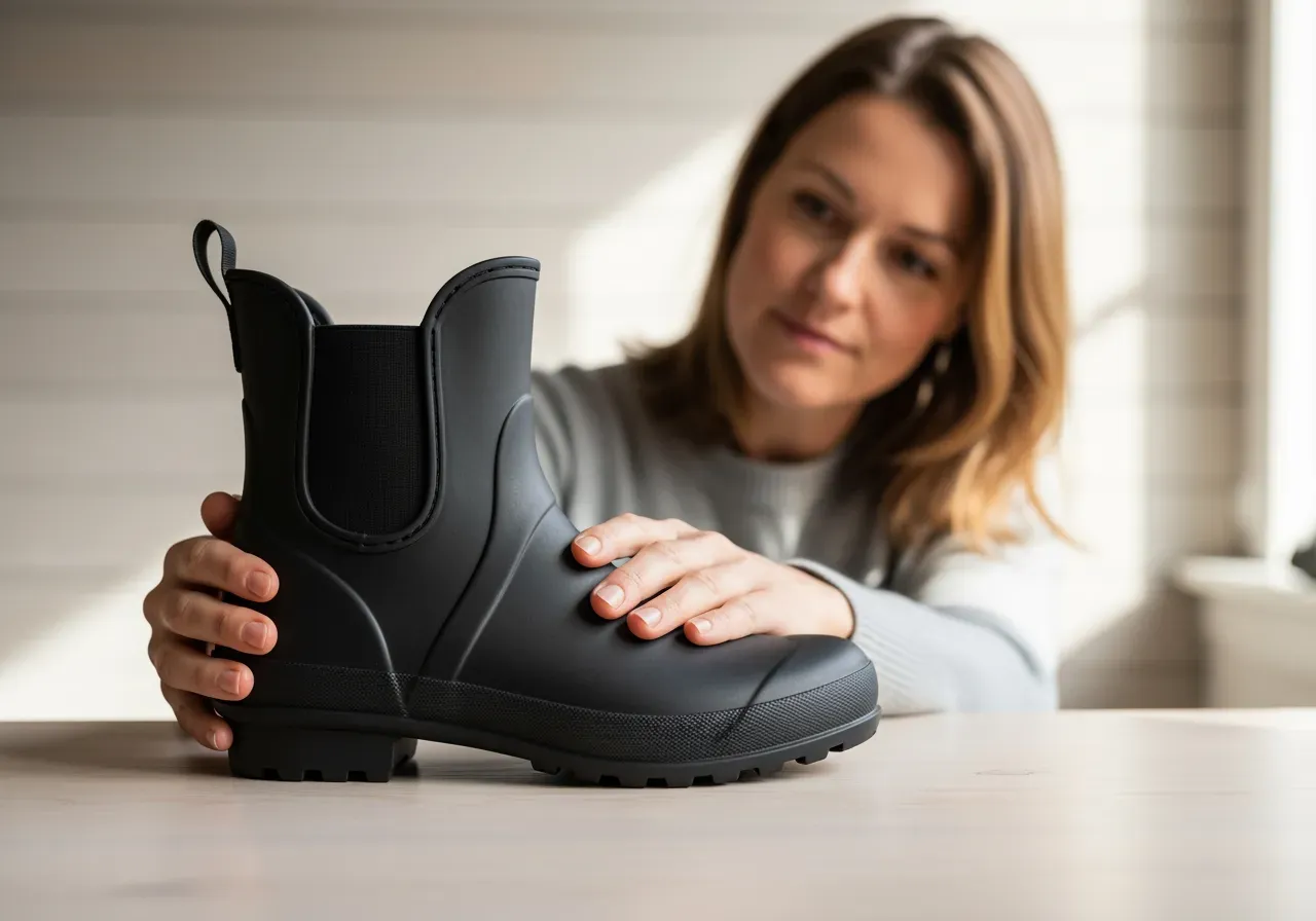 Låg gummistövel för ankelrörlighet