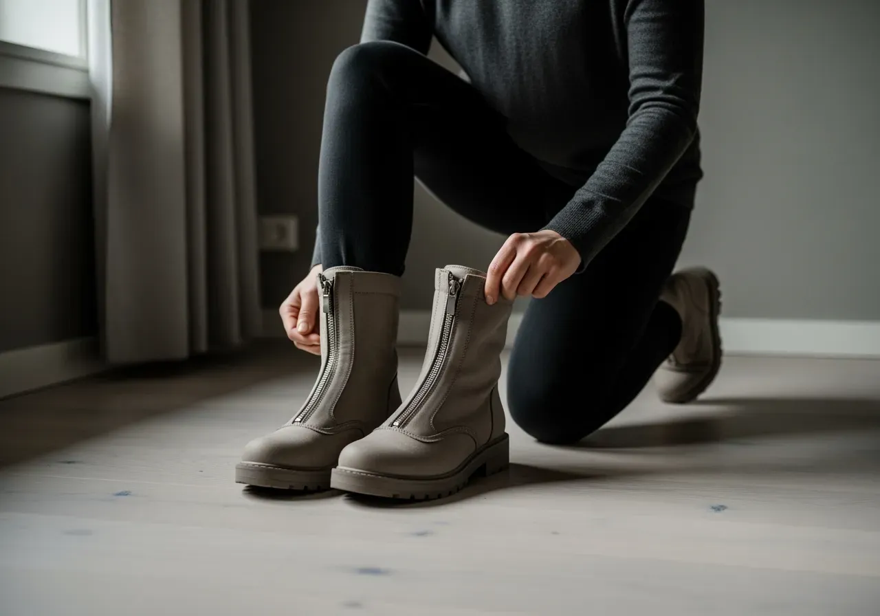 Stövlar med dragkedja för enkel påtagning