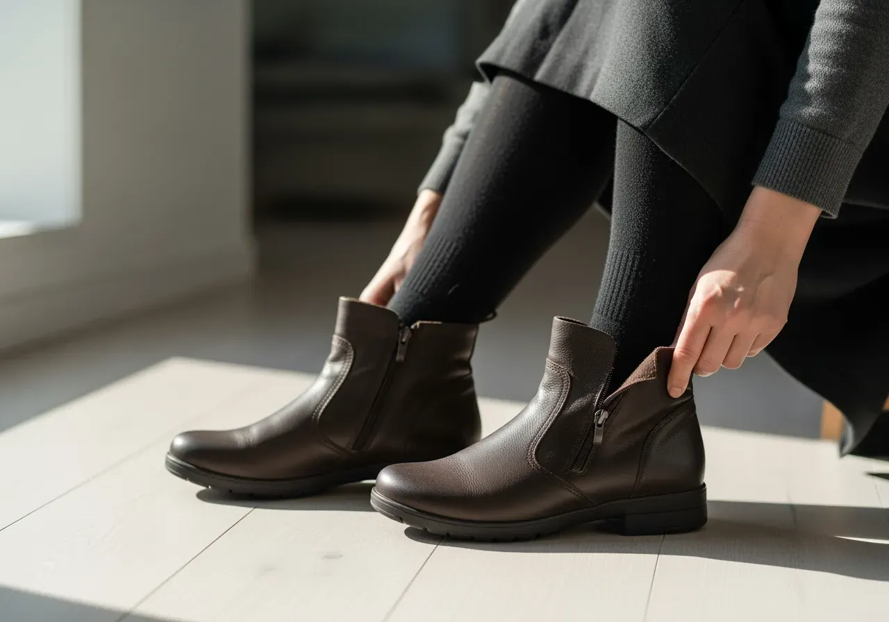 Stövlar med dragkedja för påtagning