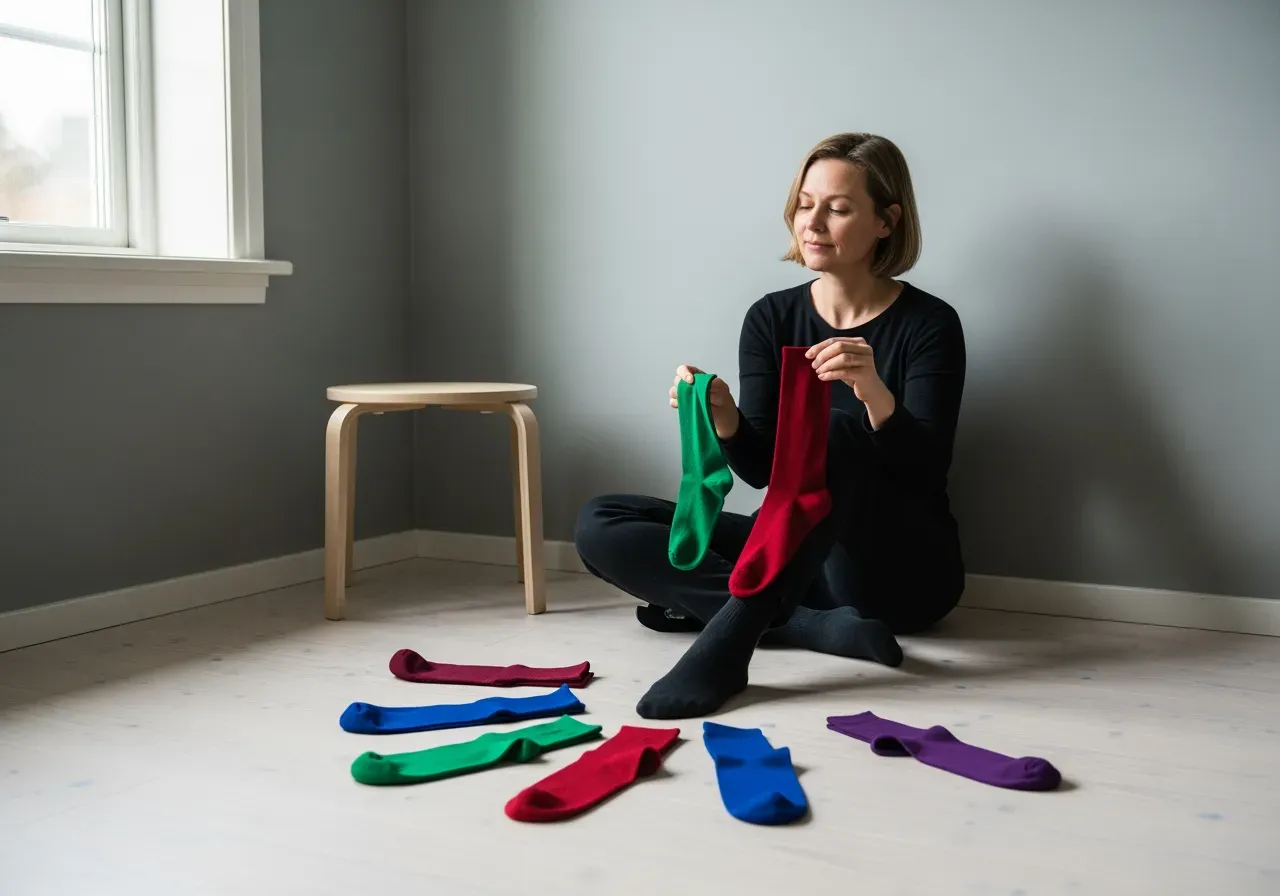 Ädelstensfärgade strumpor och styling