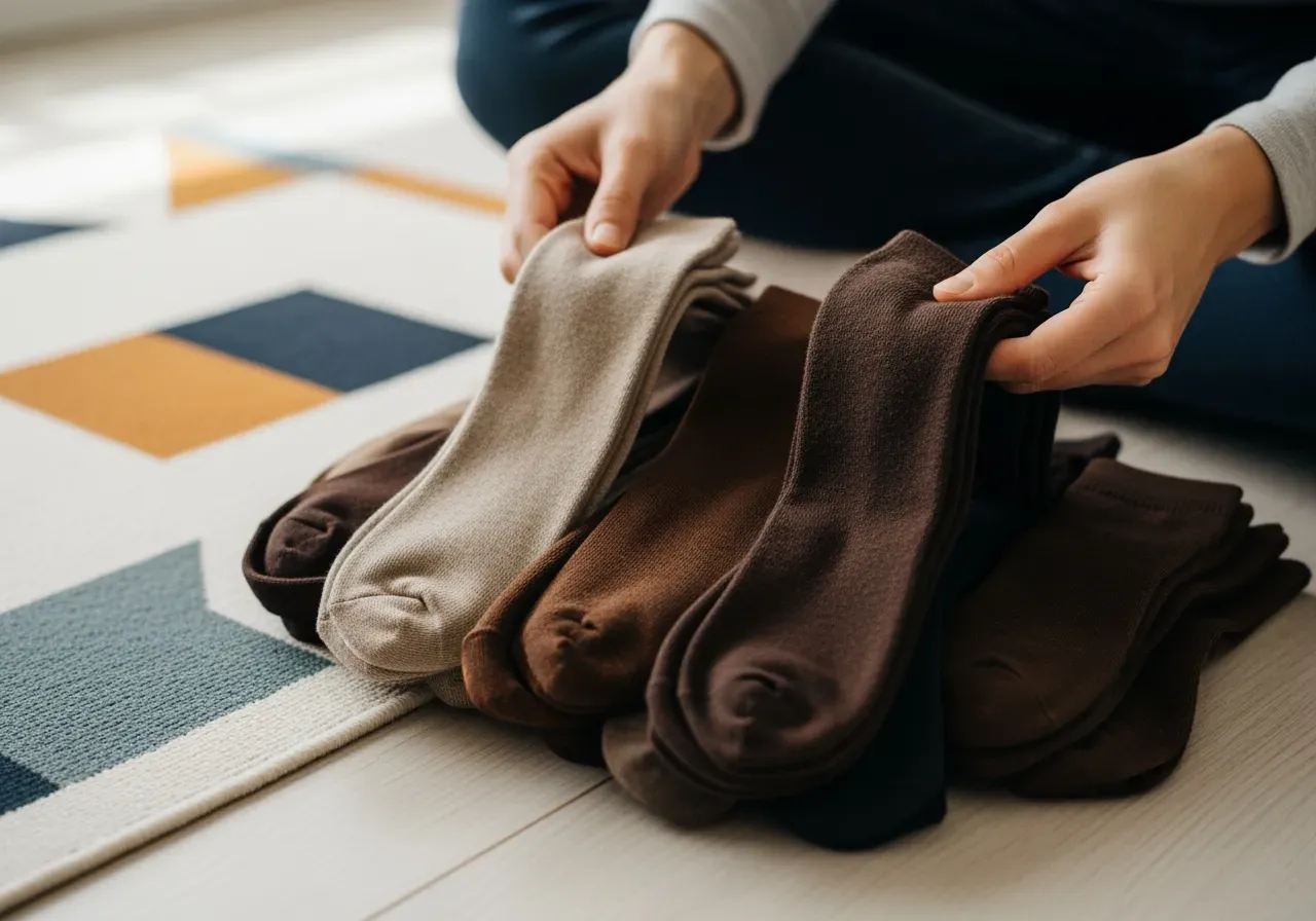 Bruna strumpor i olika nyanser