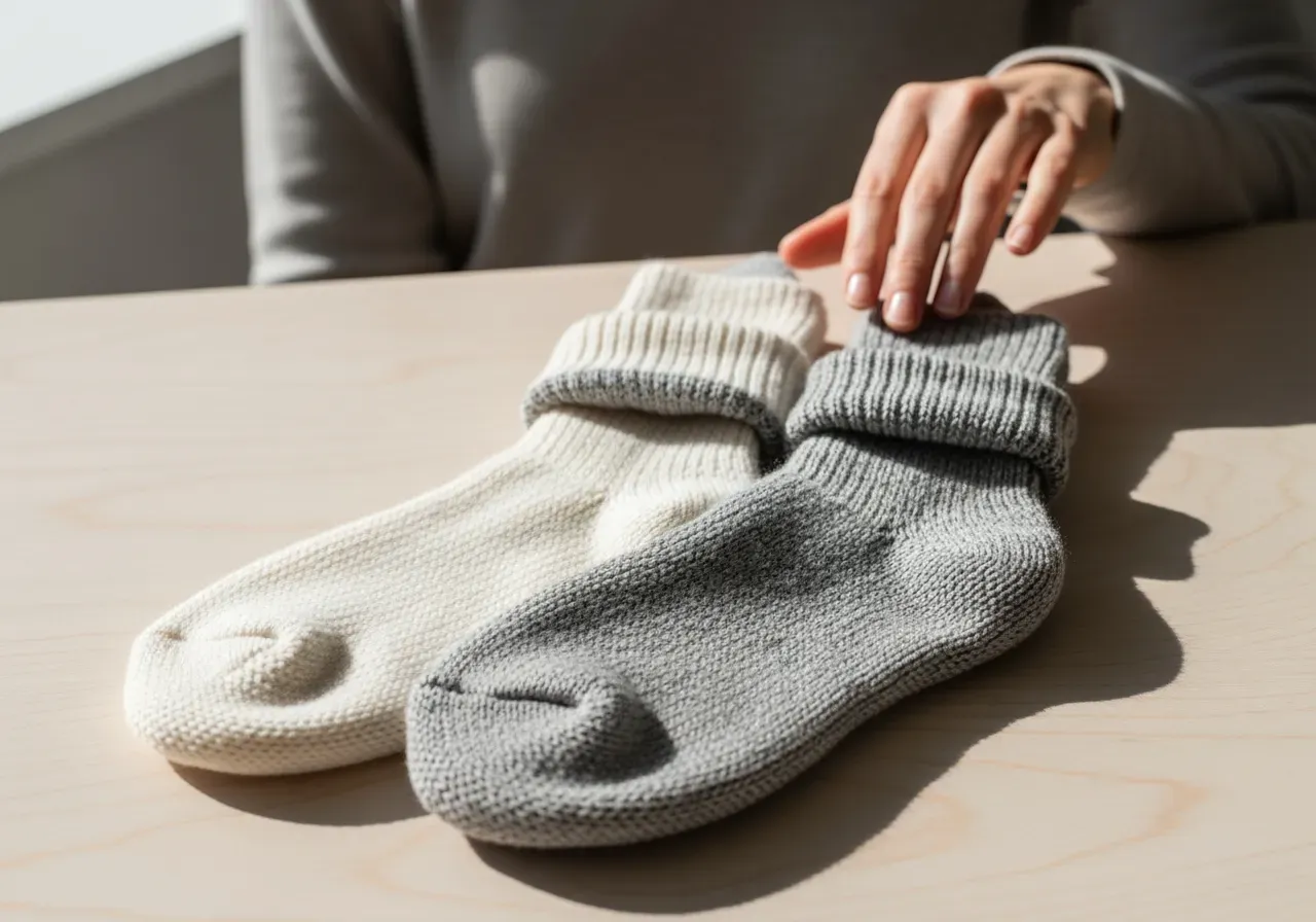 Ullstrumpor mot friktion och fukt