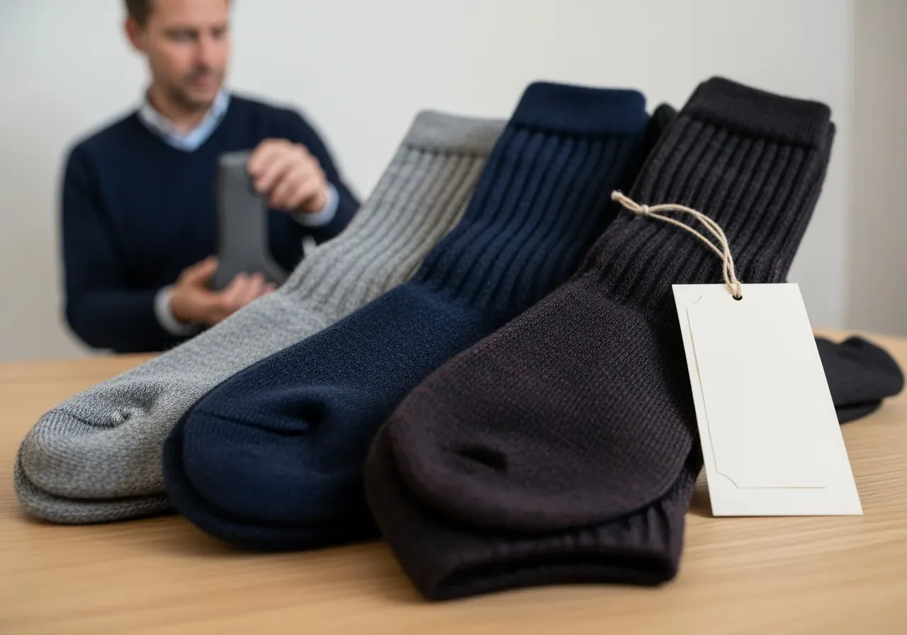 Gentlemannastrumpor material och etikett