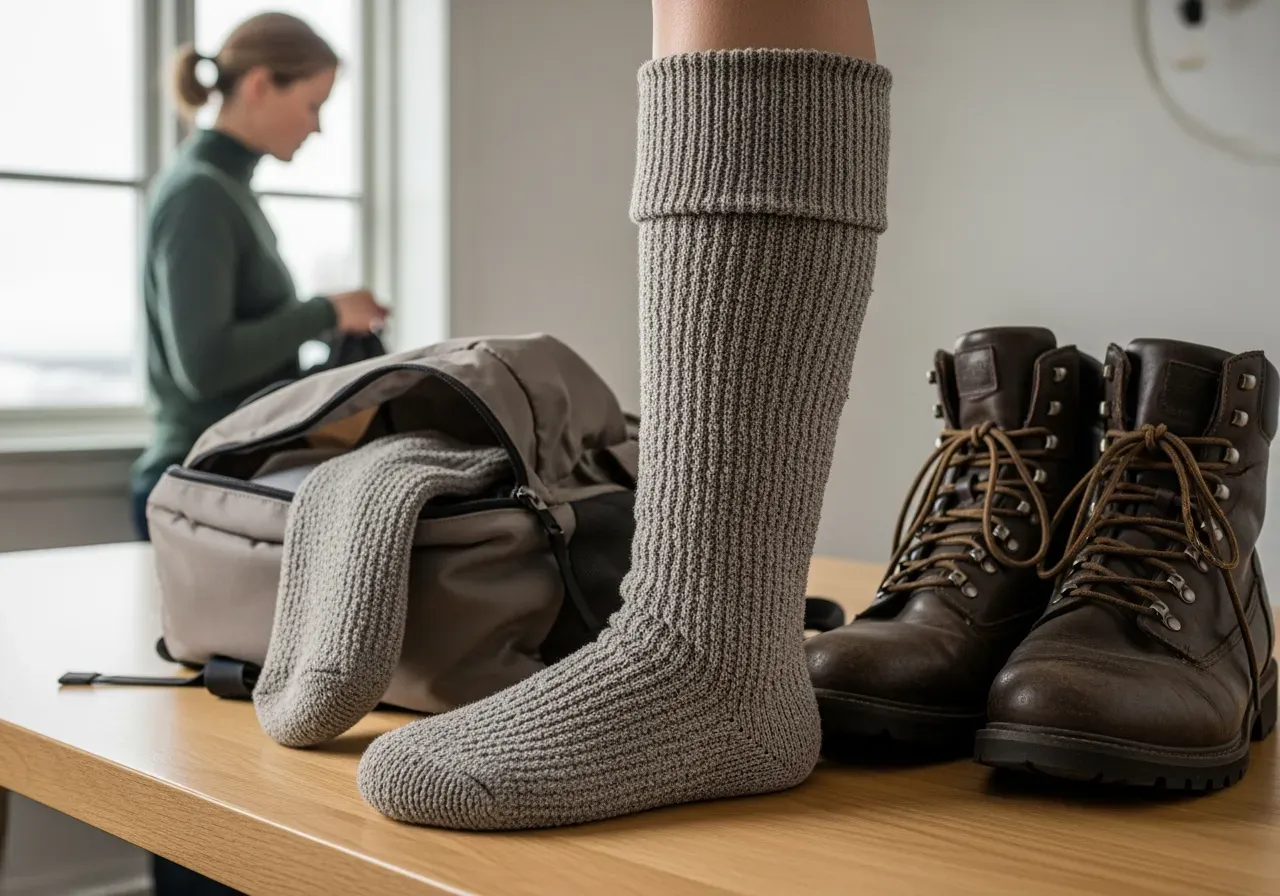 Knähöga ullfrottéstrumpor för vardag och friluft