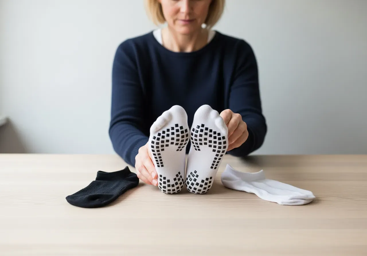 Lågskaftade strumpor med hälgrepp