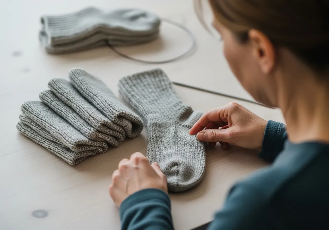 Mellantjocka ullstrumpor för nybörjare
