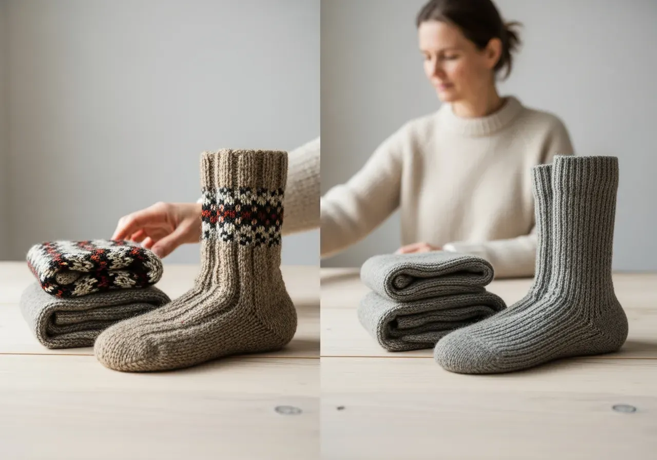 Raggsocka och ullstrumpa jämförelse