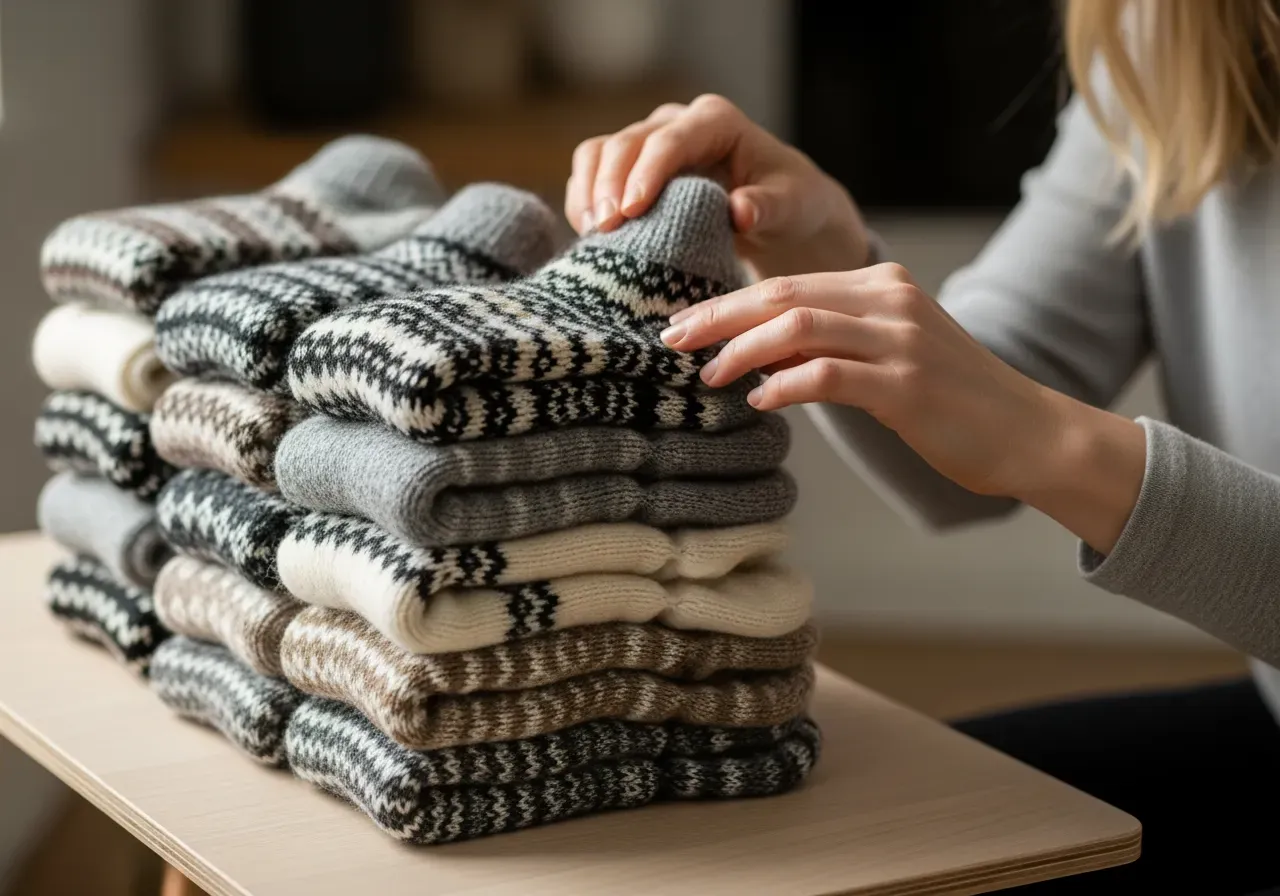 Raggsockor och tjocka ullstrumpor