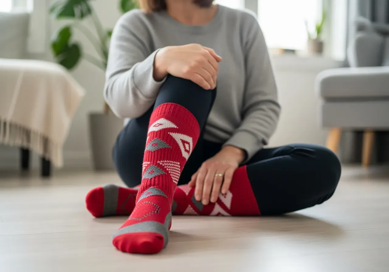 Röda strumpor i alternativ stil