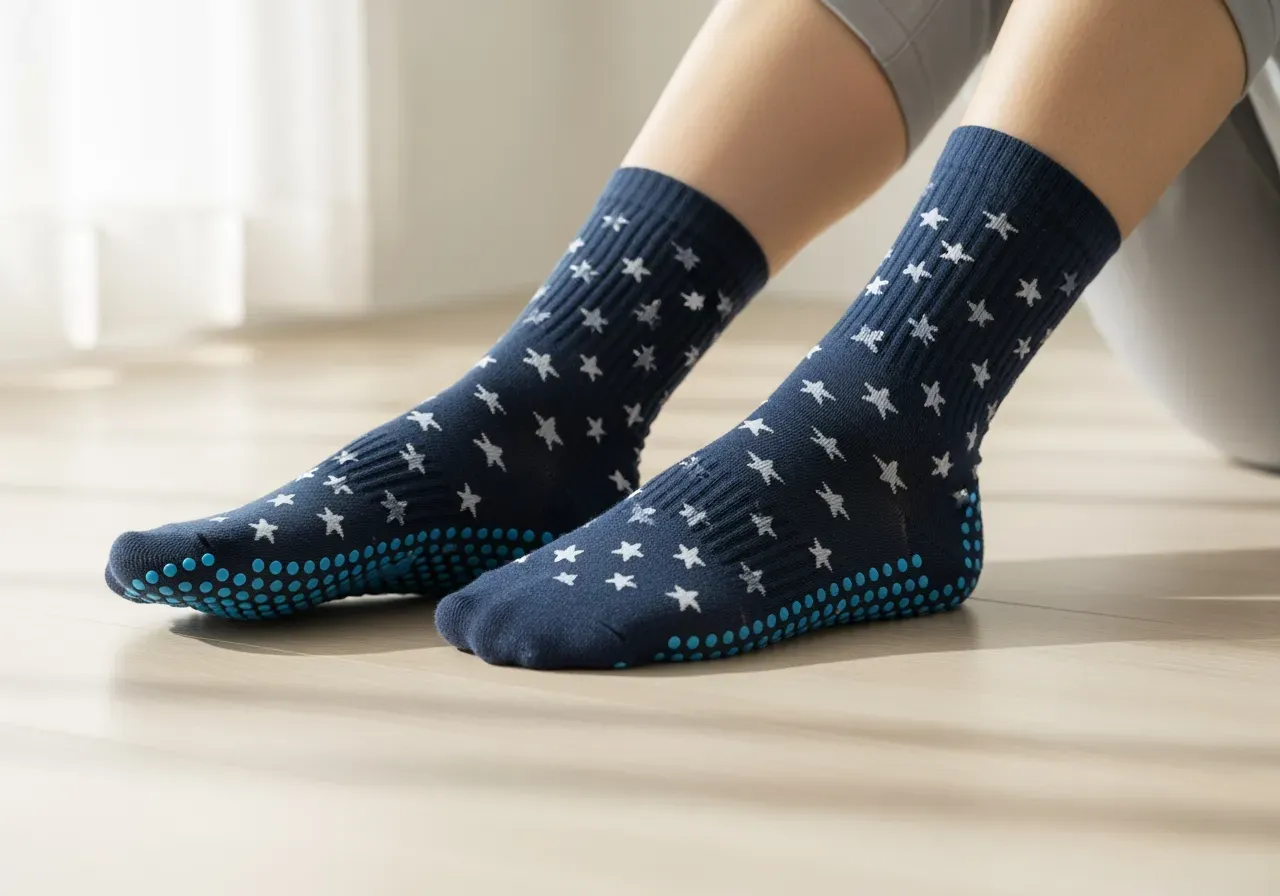 Stjärnmönstrade strumpor grepp och passform