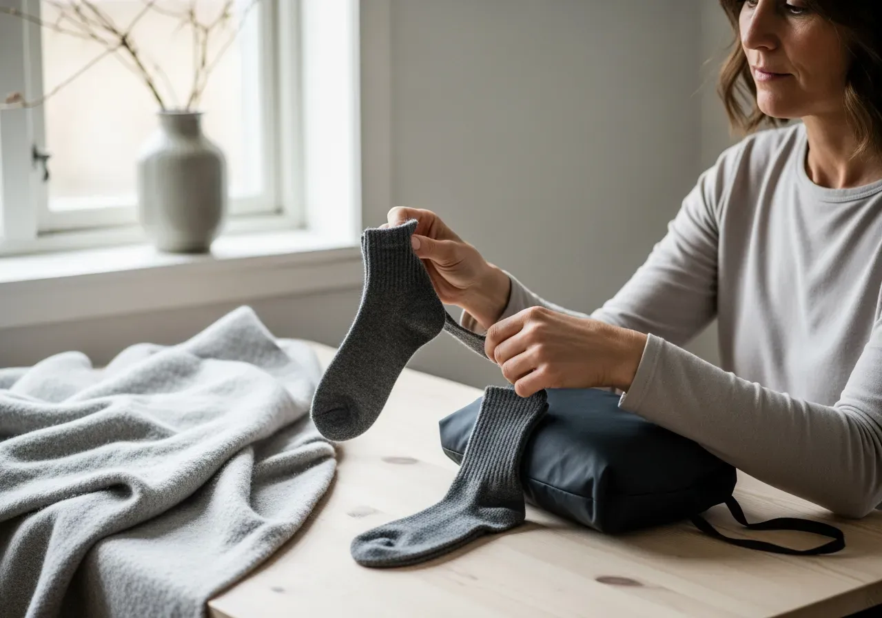 Tunna ullinnerstrumpor för lager på lager