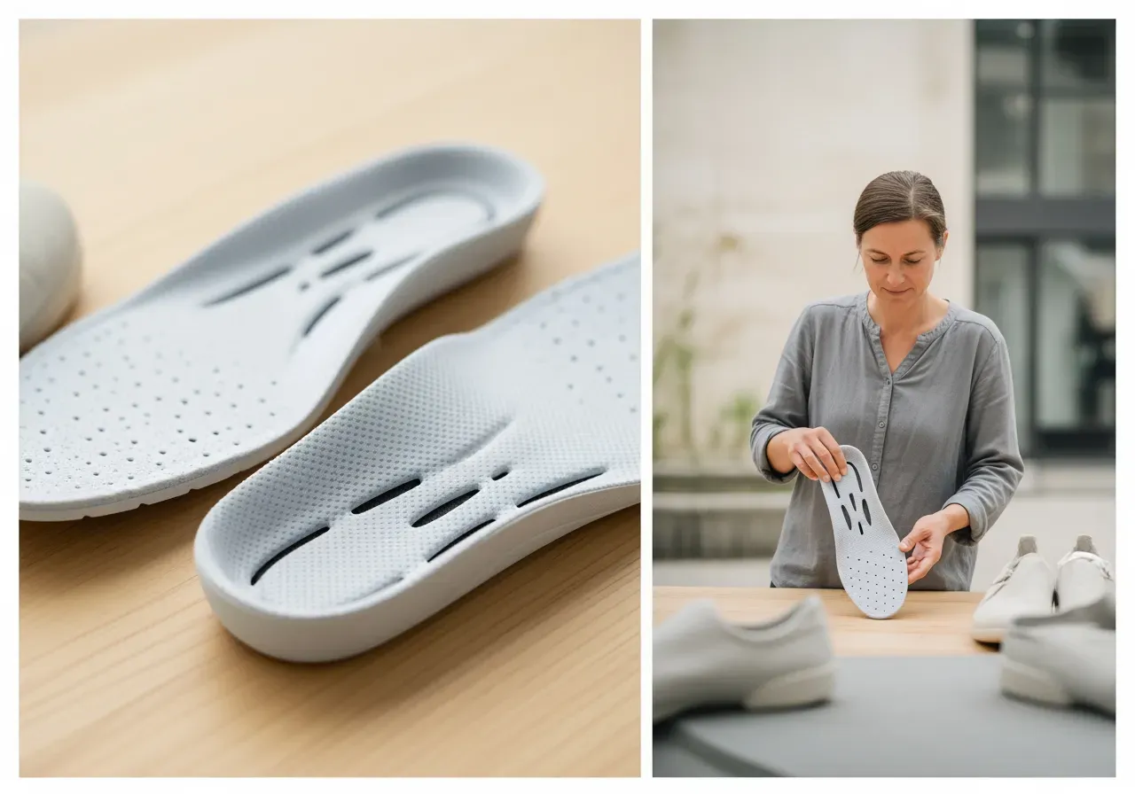 Ventilerande tjocka inläggssulor i sko