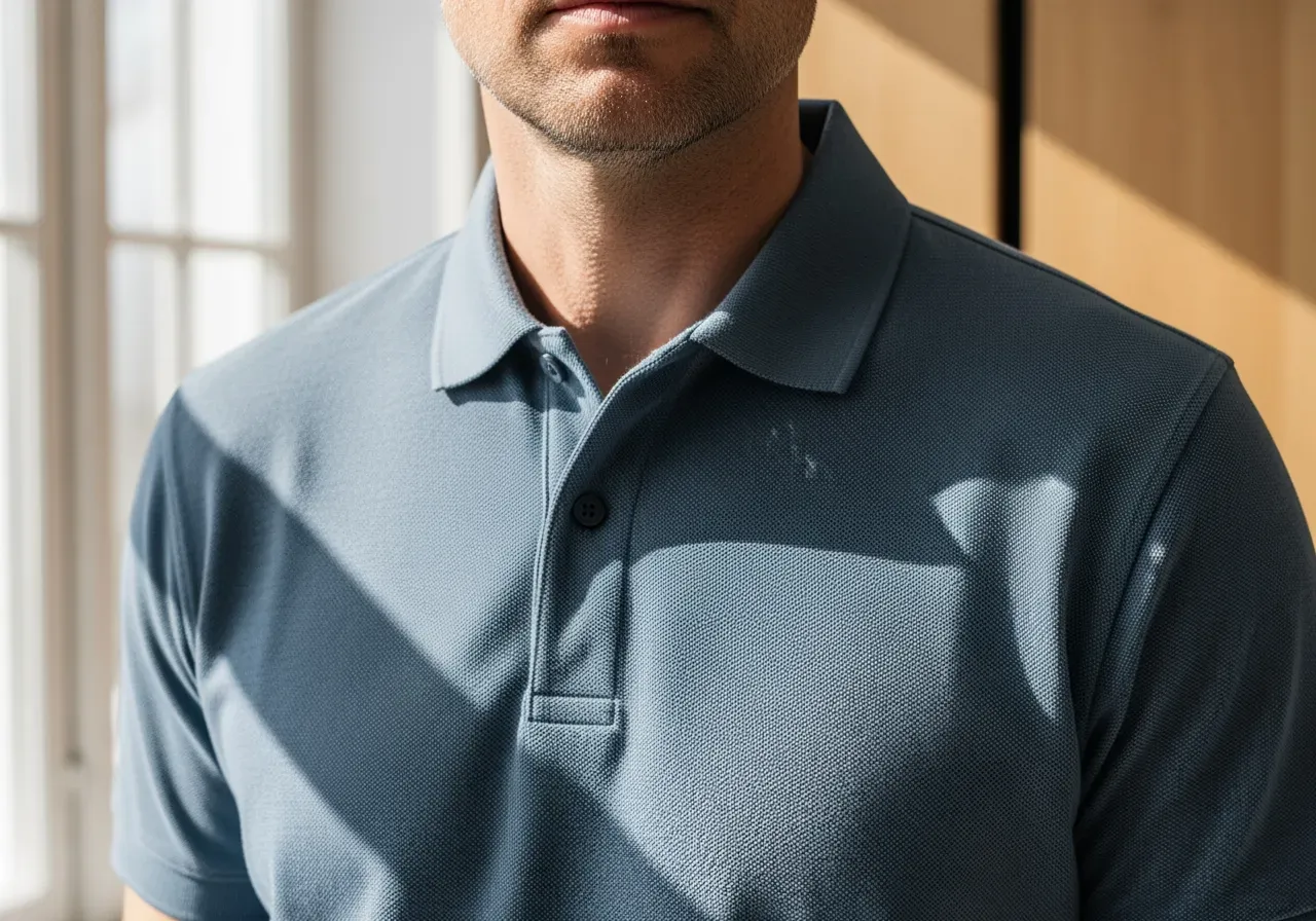 Detaljer i kortärmad piké