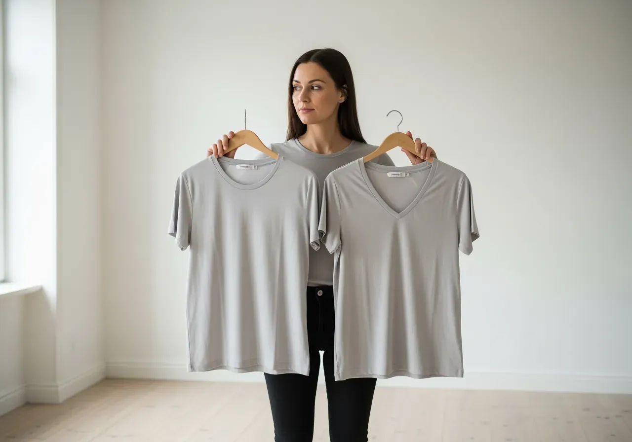 Välja halsringning på t‑tröja