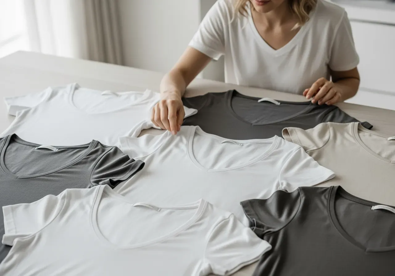 Halsringningar på t‑tröjor i vardagsstil