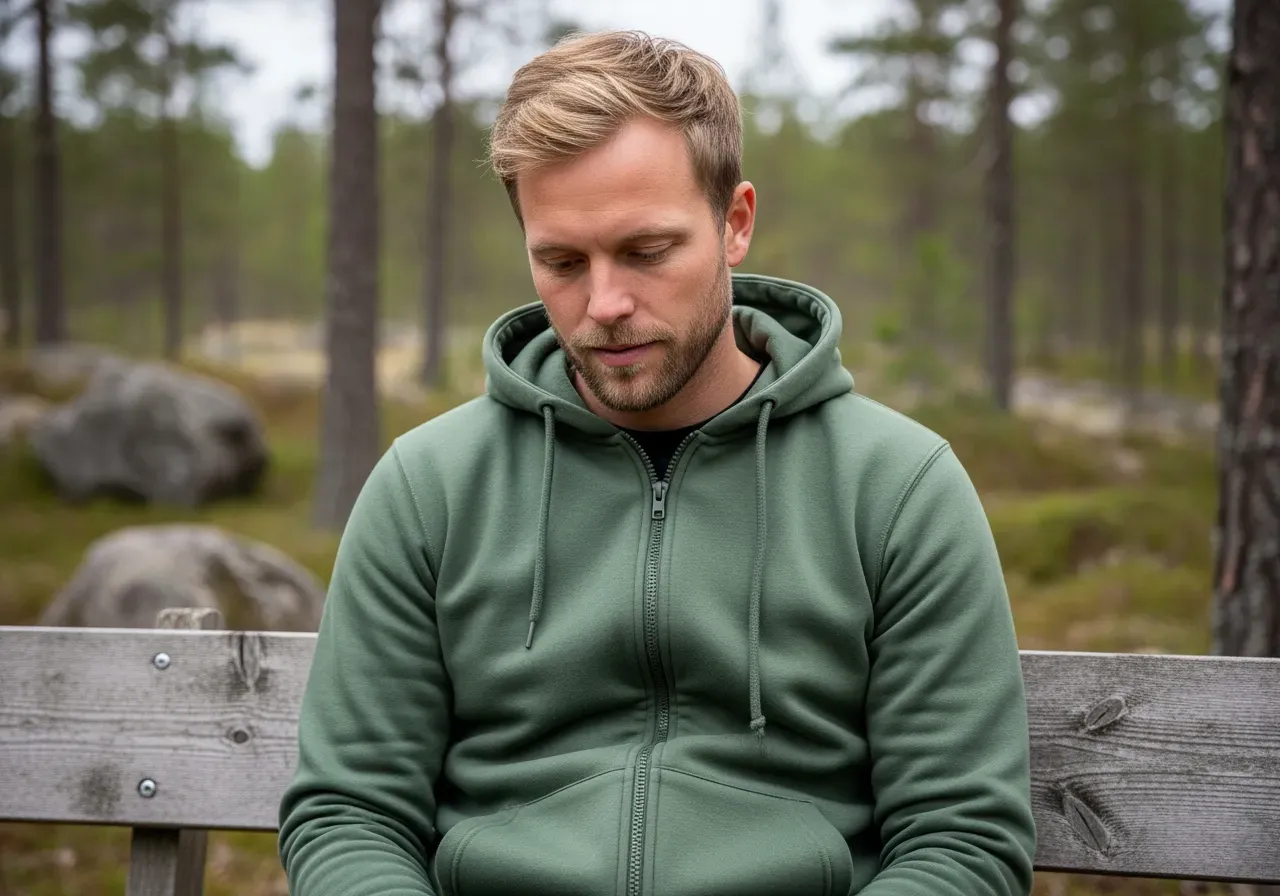 Huvtröja med dragkedja efter jakt