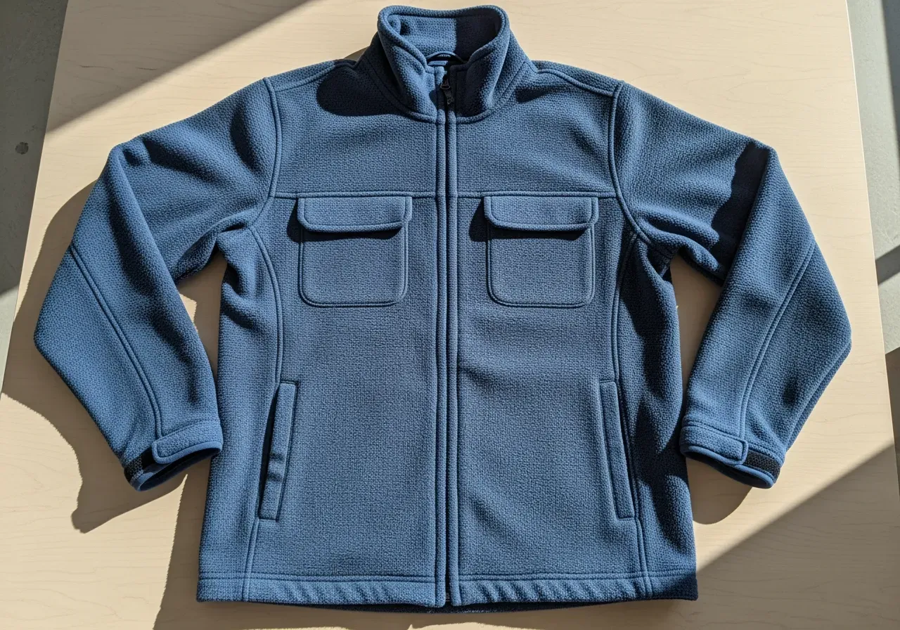 Fleecejacka med fickor och manschetter