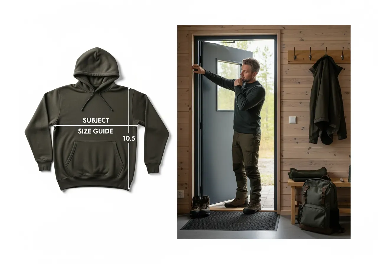 Storleksguide för huvtröja efter jakt