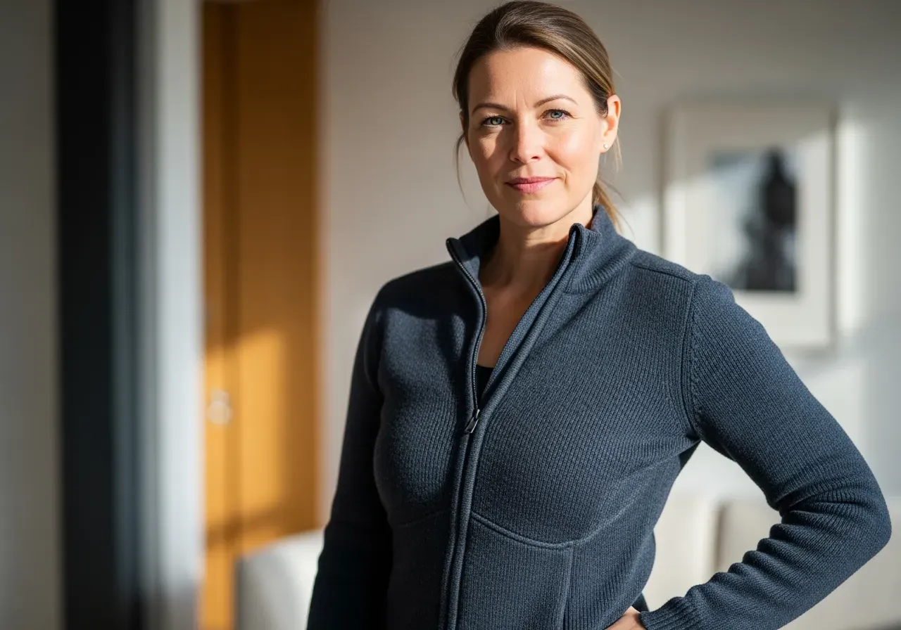 Stickad värmejacka dam passformsguide