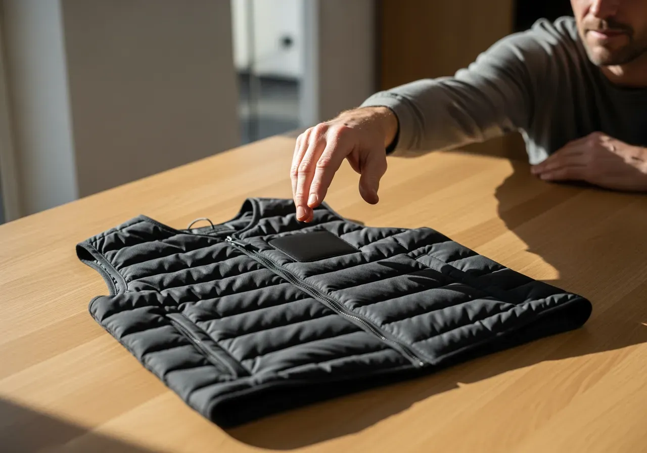 Tunn värmeväst för modellval